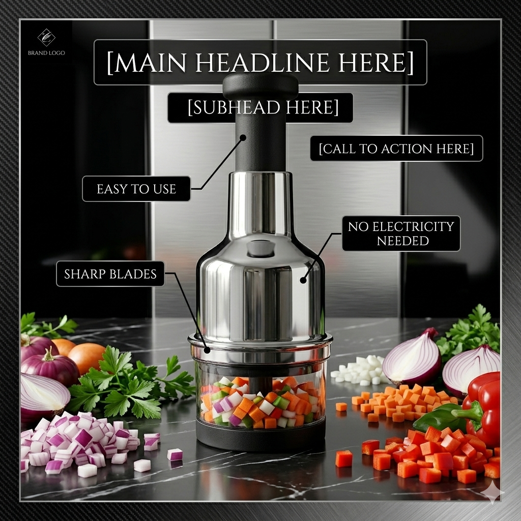 Premium Push Chopper – Manual Vegetable & Fruit Cutter