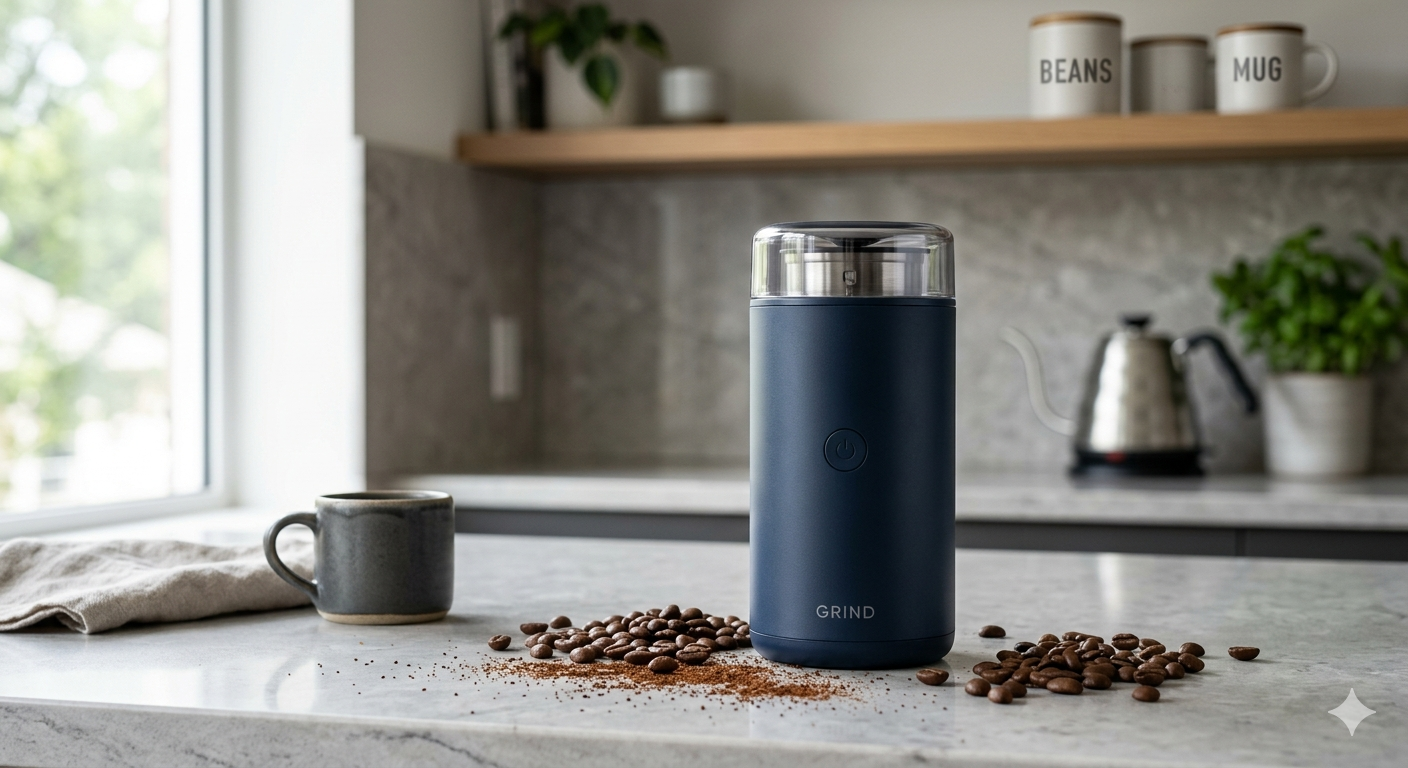 Portable Electric Coffee & Spice Grinder – Stainless Steel Mini Grinder for Kitchen