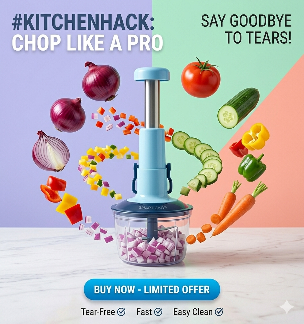 TurboPush Manual Vegetable Chopper – Quick & Easy Kitchen Cutter