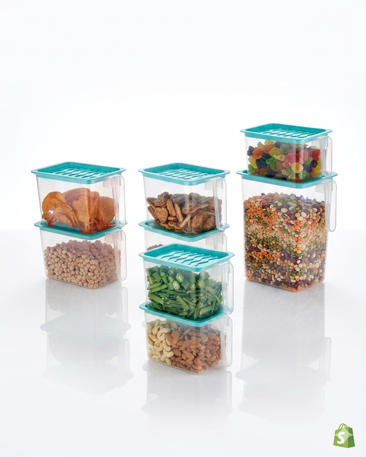 6-Piece Airtight Kitchen Storage Container Set | Multipurpose Food Organizer Boxes